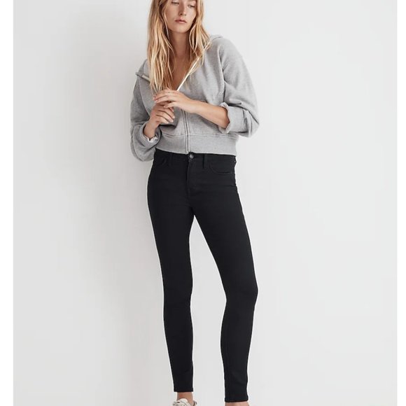 Madewell Denim - Madewell 9" Mid/High-Rise Roadtripper Black Skinny Jeans